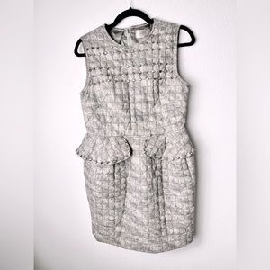 Erica Women’s Grey Quilted/ Studded/ Office Dress Large.. good condition.